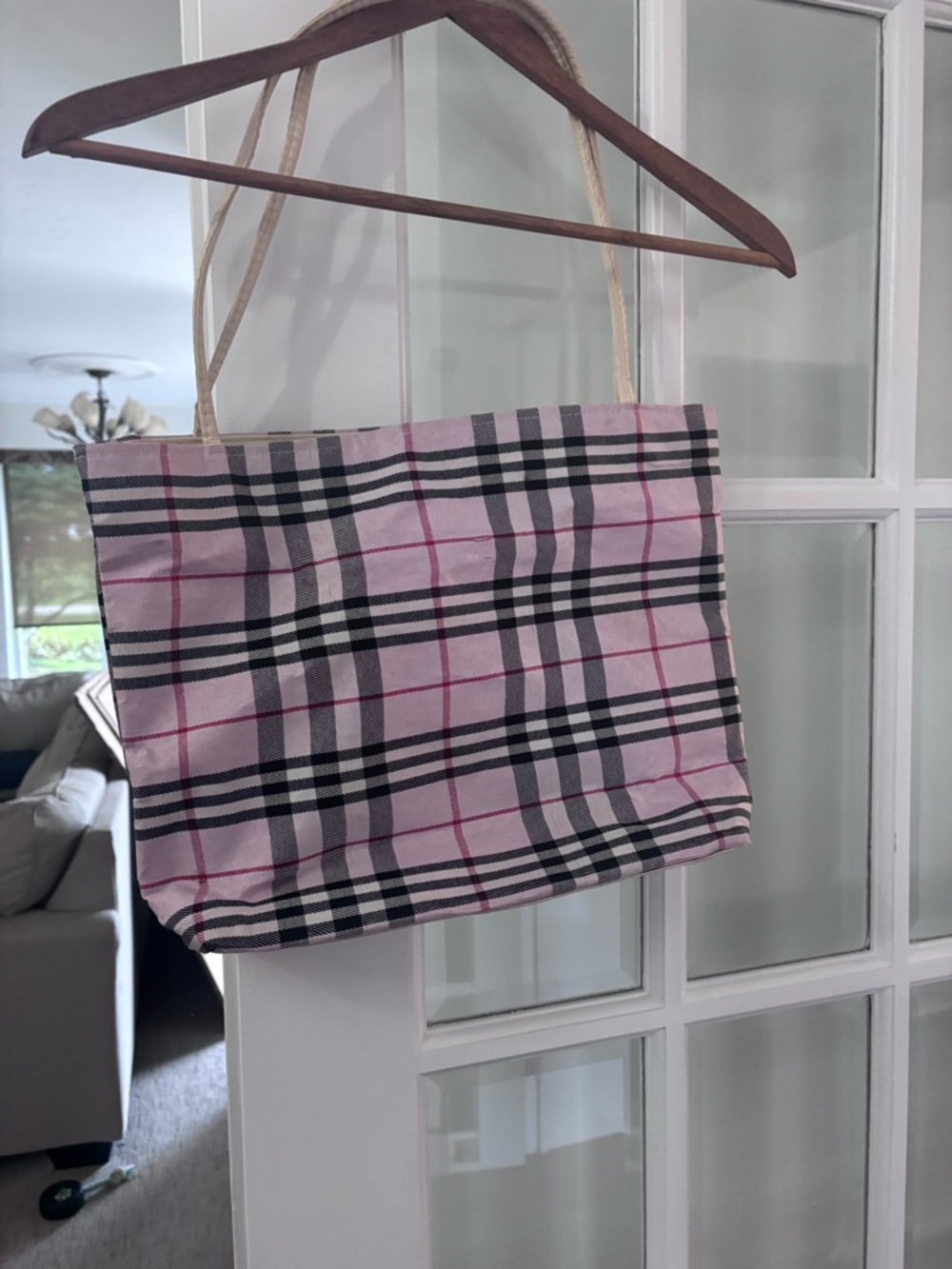 Pink Plaid Tote Bag - Stylish Everyday Carry